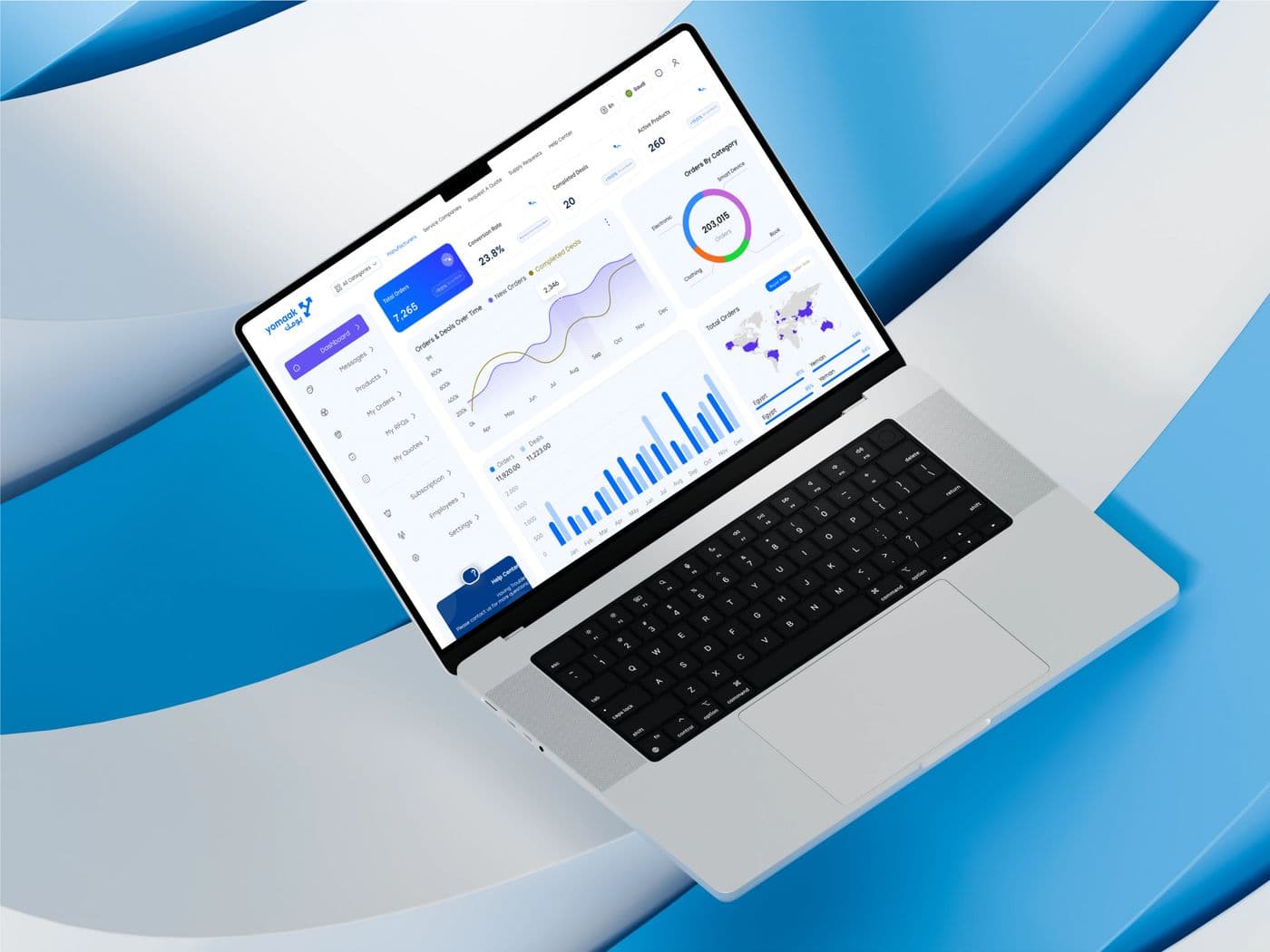 A laptop displaying a website built by CrafNova.